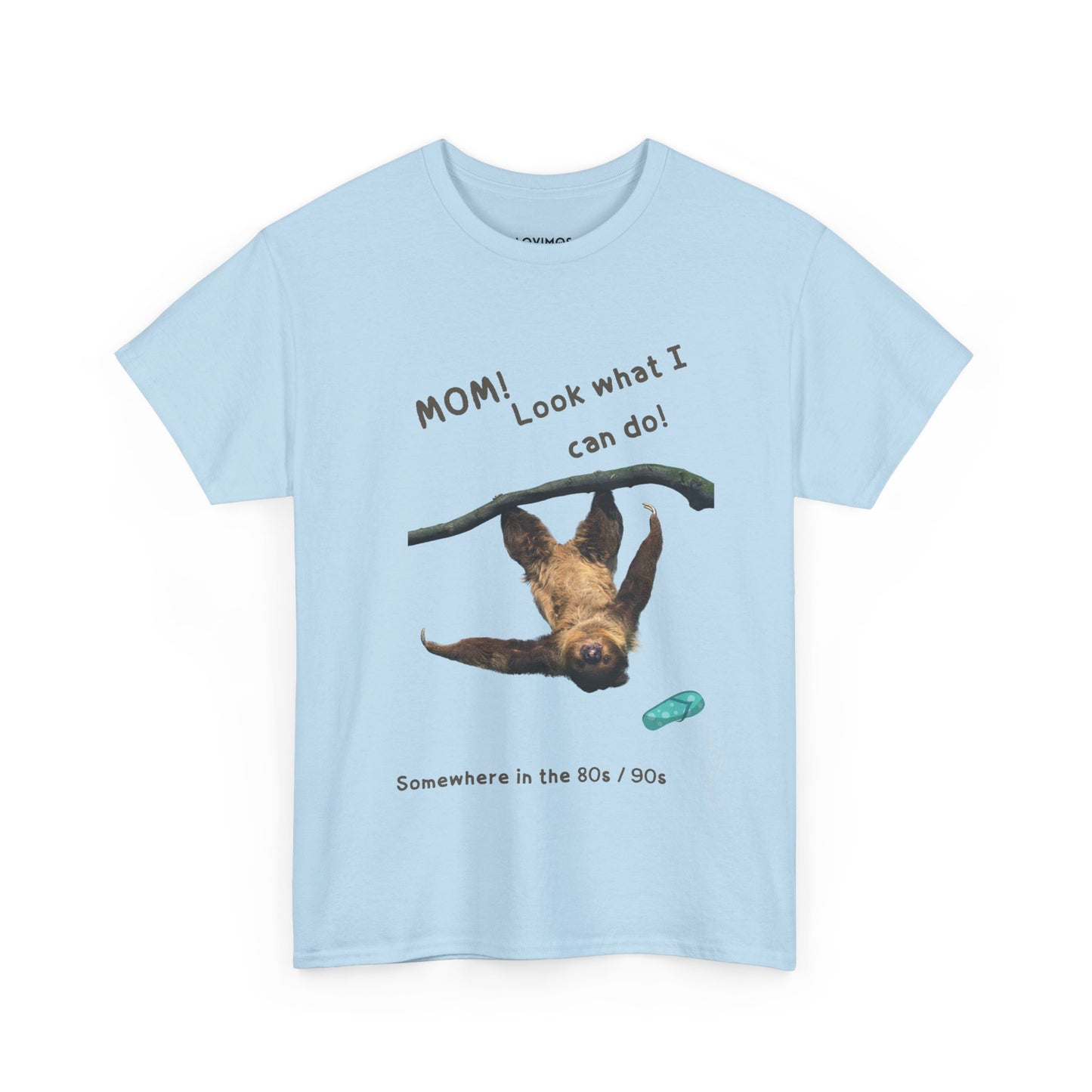 Funny Unisex Heavy Cotton Tee - 'Mom! Look What I Can Do!' Retro Animal Design