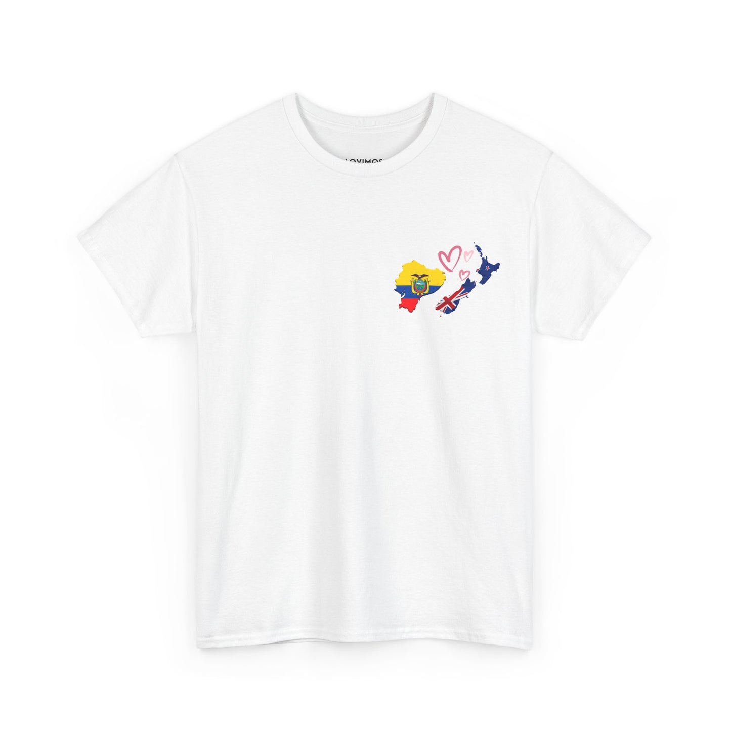 Cozy Unisex Cotton Tee with Ecuador & NZ Map Design