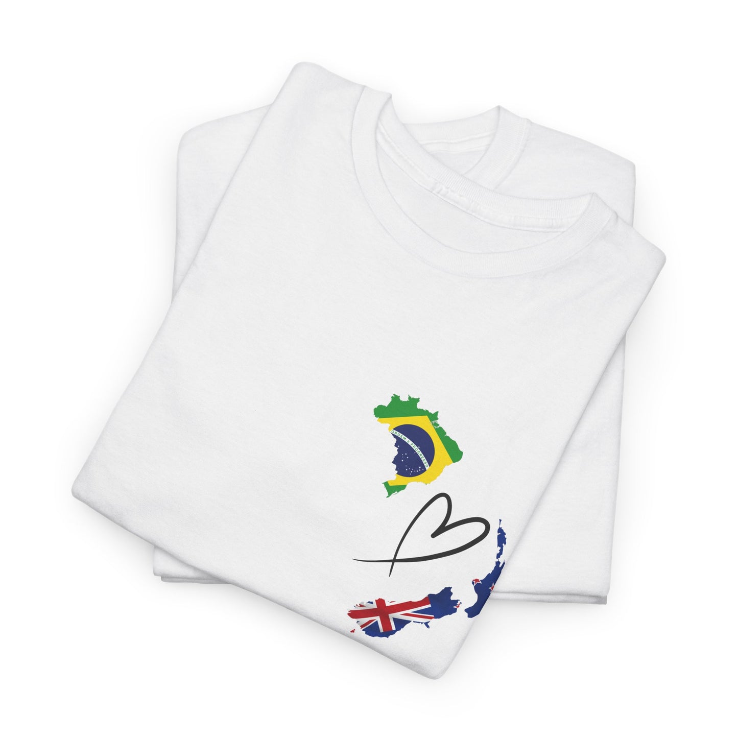 Cozy Unisex Cotton Tee with Brasil & NZ Map Design