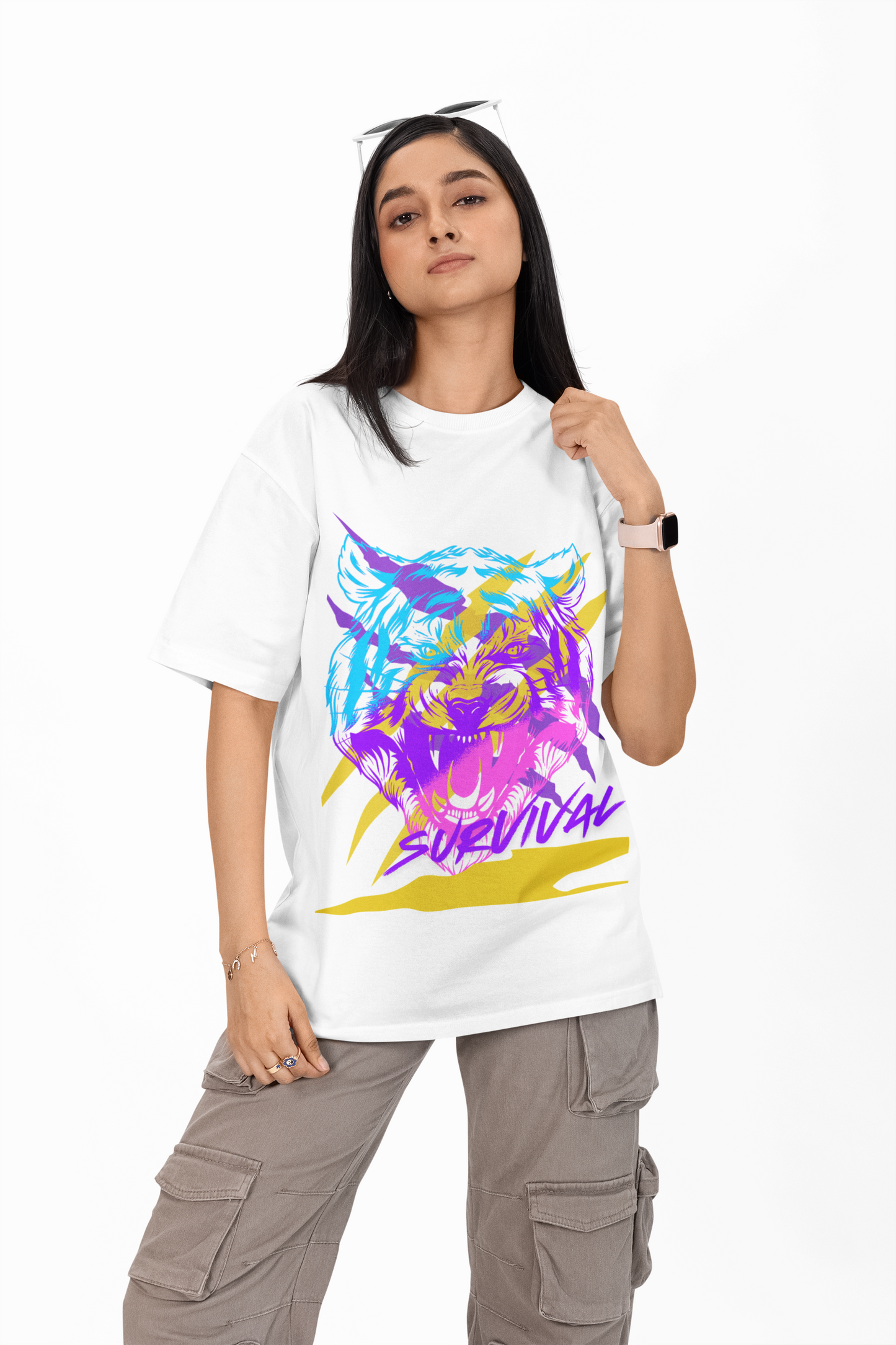 Heavy Oversized Tee - 'Survival' Graphic T-Shirt - Bold Streetwear Style
