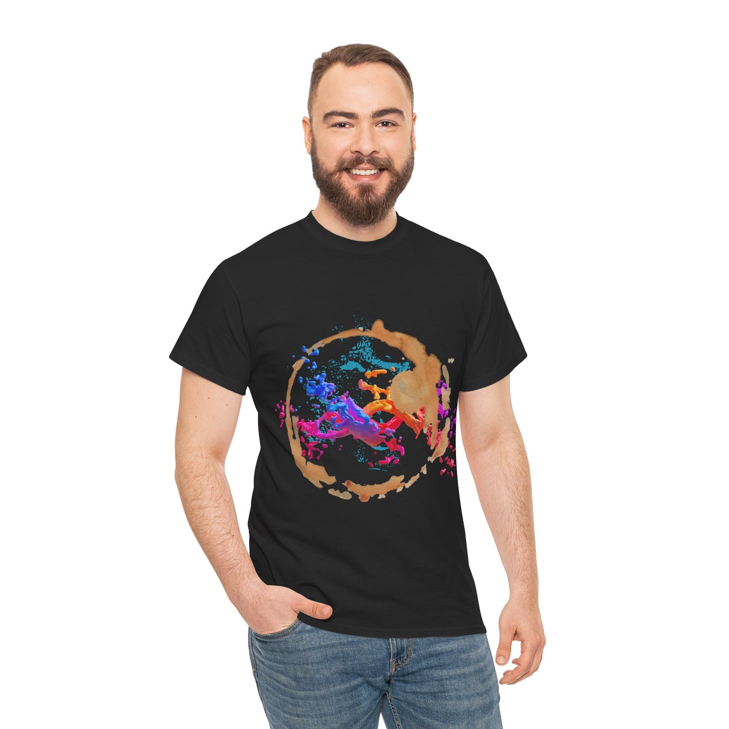 Artistic Splash Unisex Heavy Cotton Tee - Colorful Abstract Design