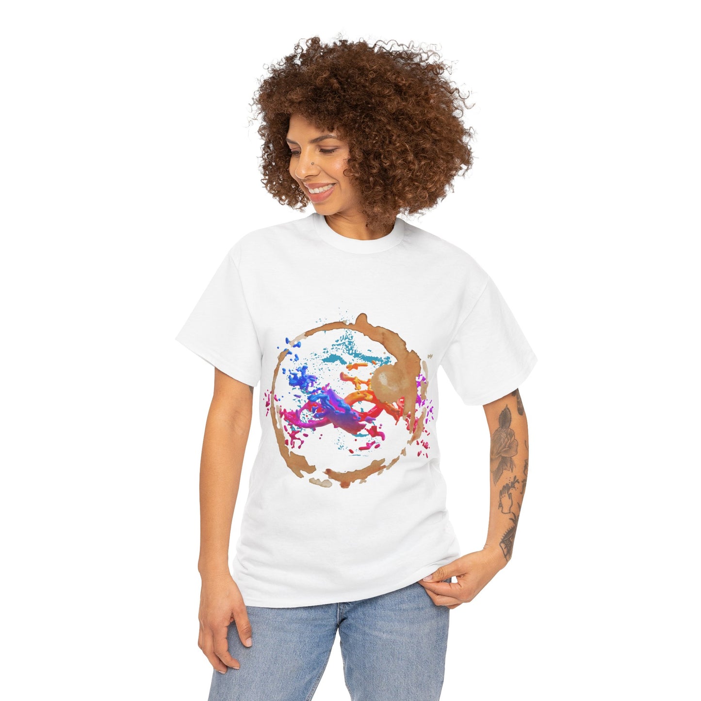Artistic Splash Unisex Heavy Cotton Tee - Colorful Abstract Design