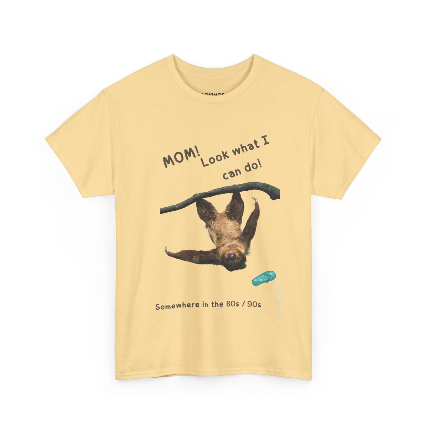 Funny Unisex Heavy Cotton Tee - 'Mom! Look What I Can Do!' Retro Animal Design