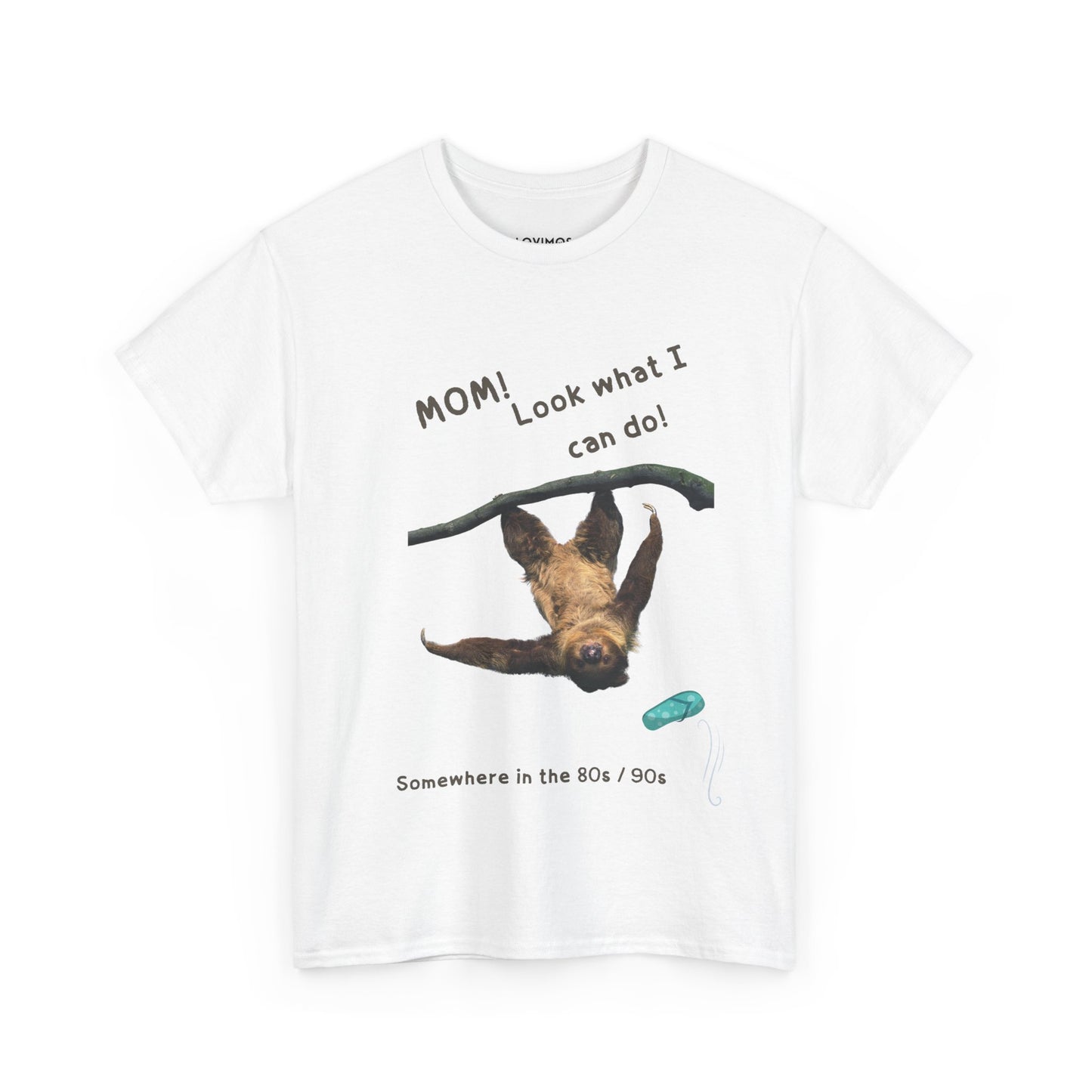 Funny Unisex Heavy Cotton Tee - 'Mom! Look What I Can Do!' Retro Animal Design