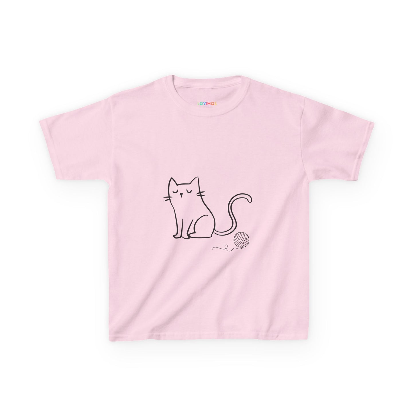 Cute Cat Themed Kids Heavy Cotton Tee