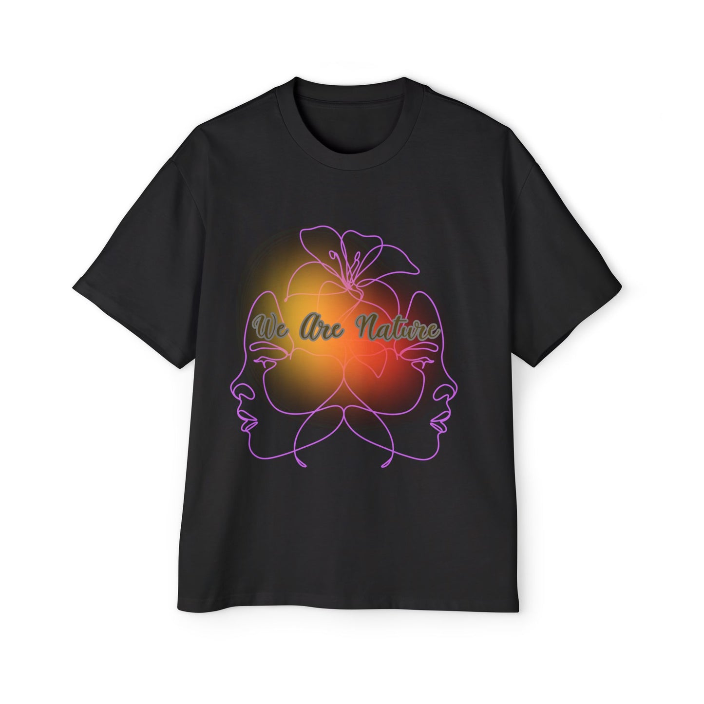 We Are Nature – Dual Face & Floral Minimalist Oversized Tee