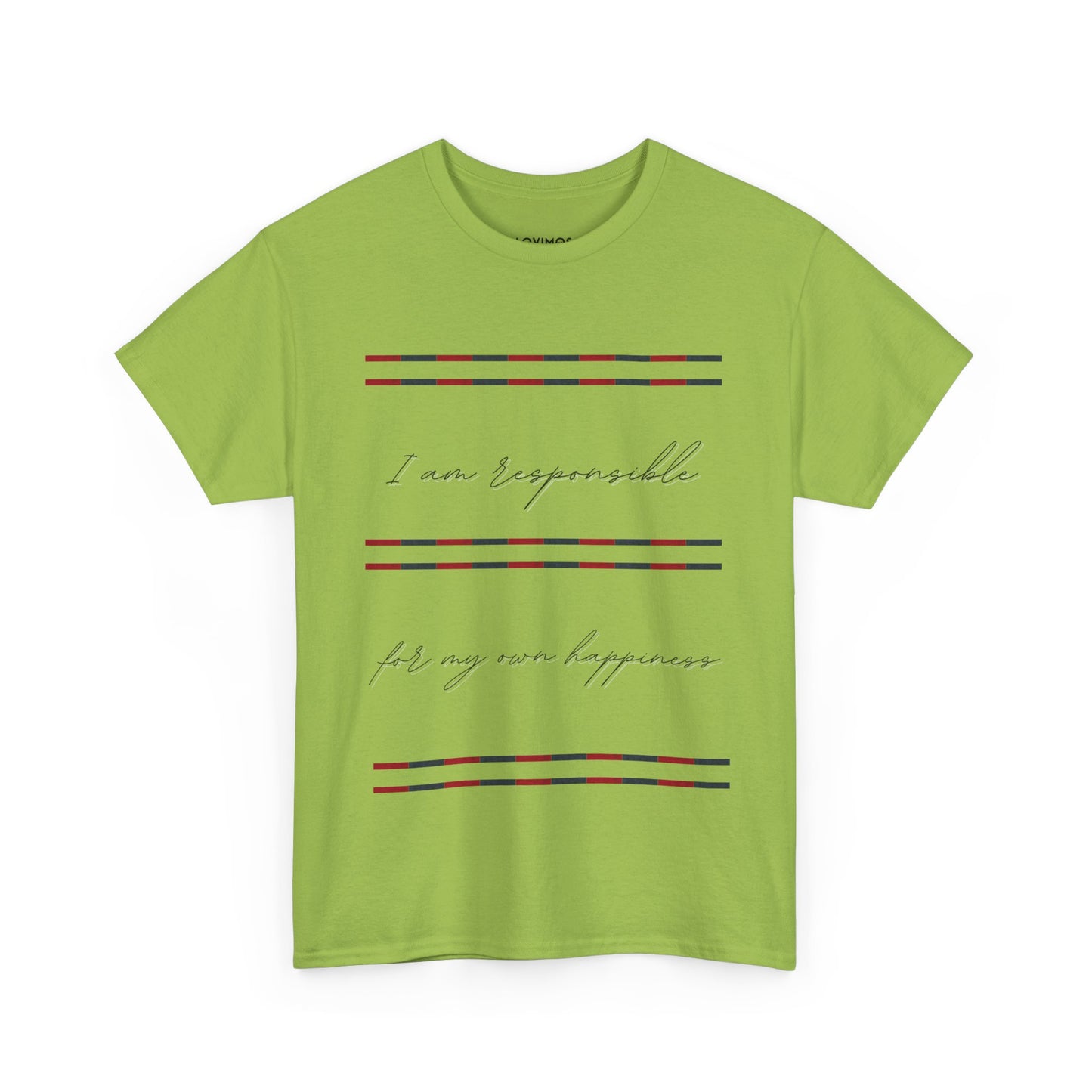Inspirational Unisex Heavy Cotton Tee - "I Am Responsible for My Own Happiness"