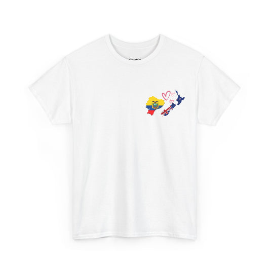 Cozy Unisex Cotton Tee with Ecuador & NZ Map Design
