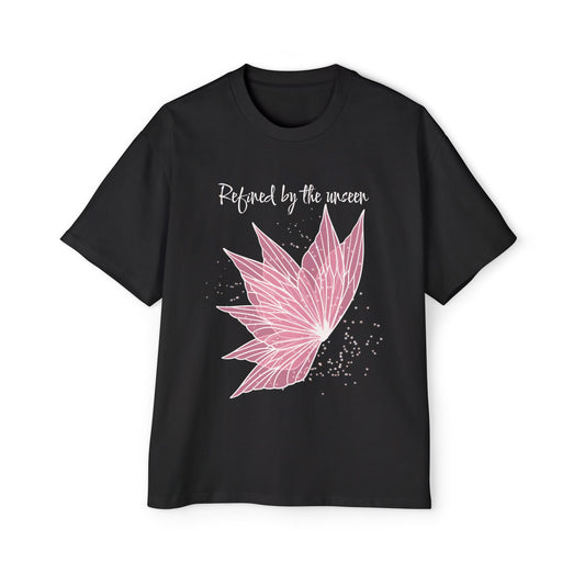 Refined by the Unseen – Mystical Abstract Floral Oversized Tee