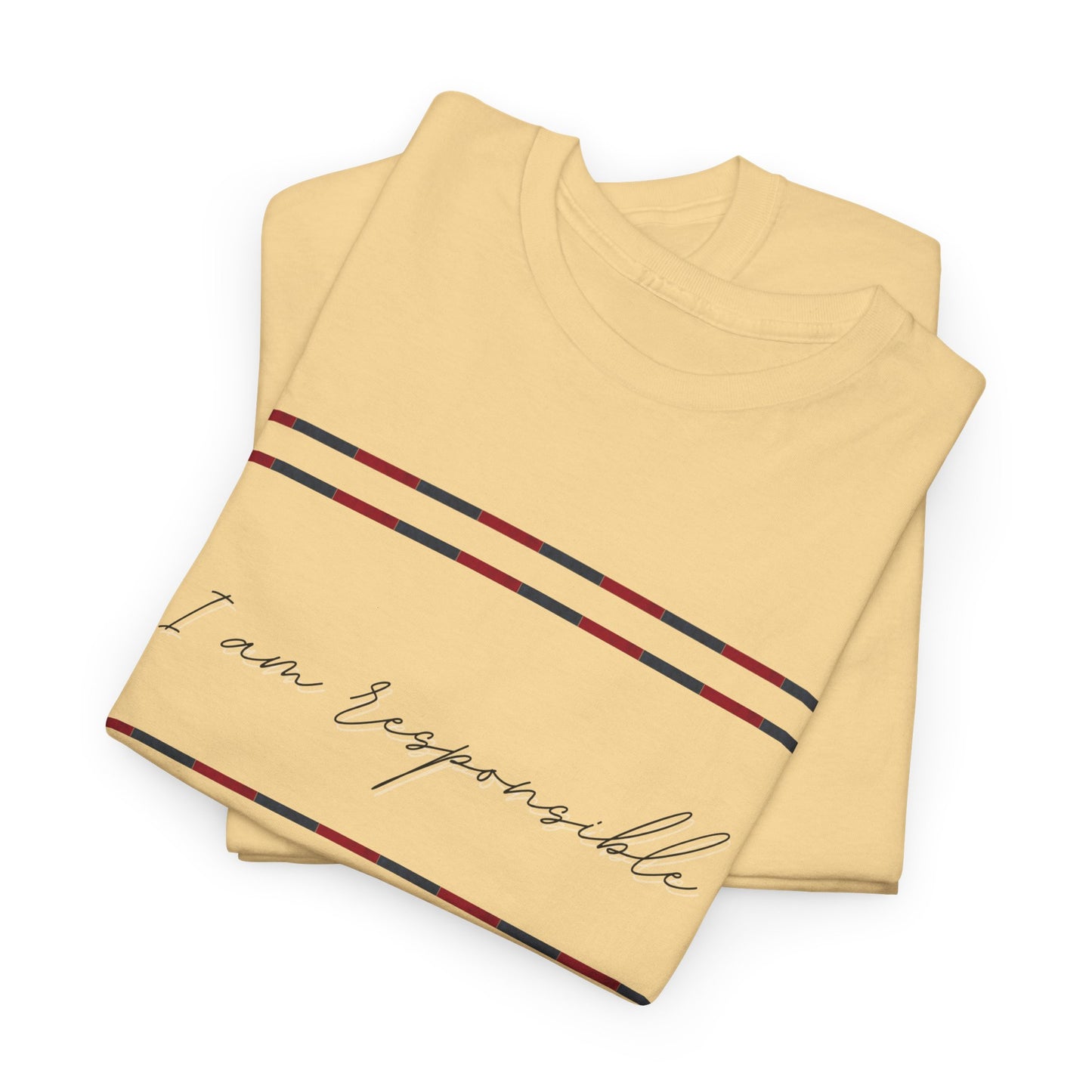 Inspirational Unisex Heavy Cotton Tee - "I Am Responsible for My Own Happiness"