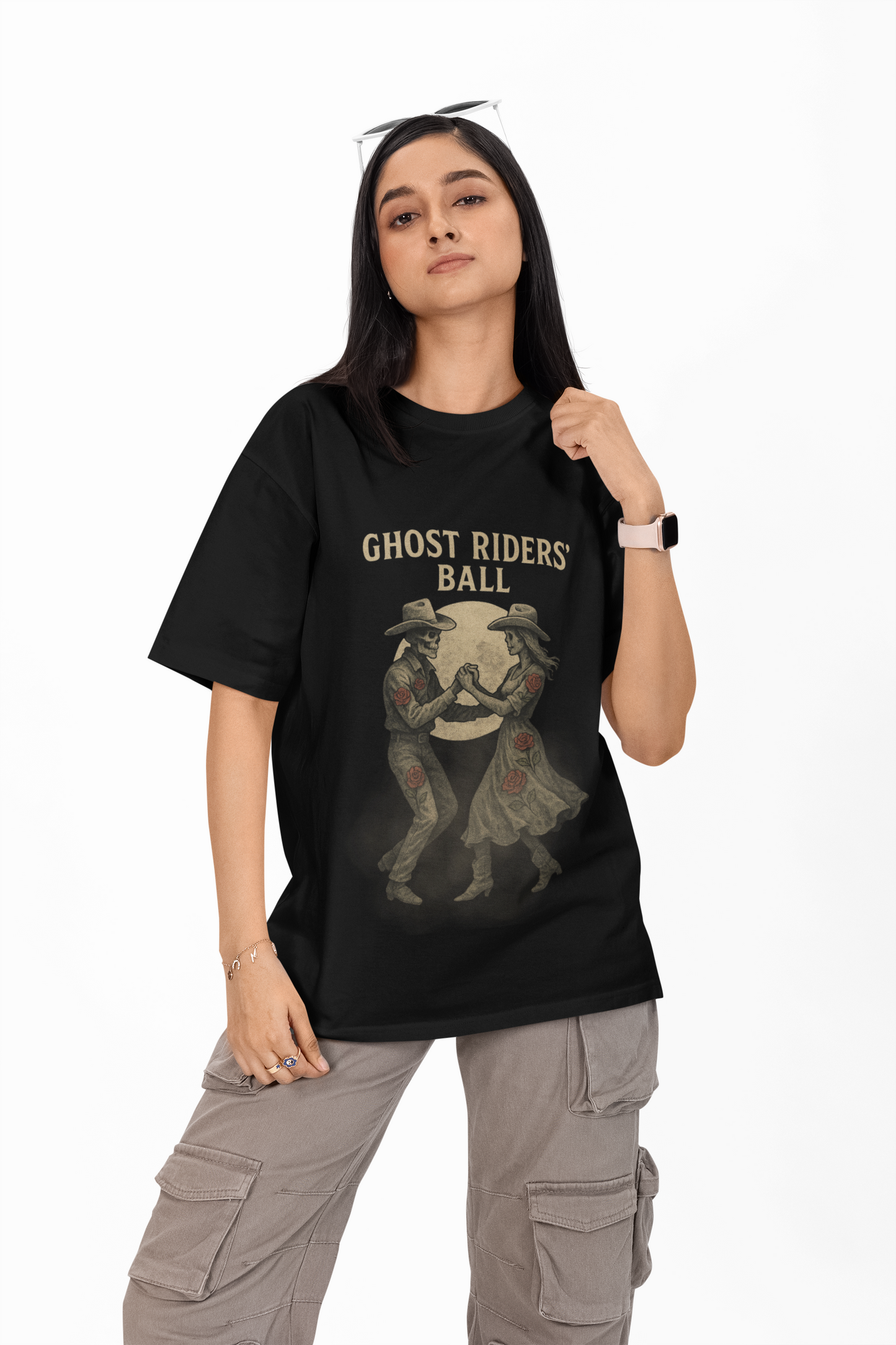 Oversized Ghost Riders' Ball T-Shirt – Ethereal Western Legends in Motion