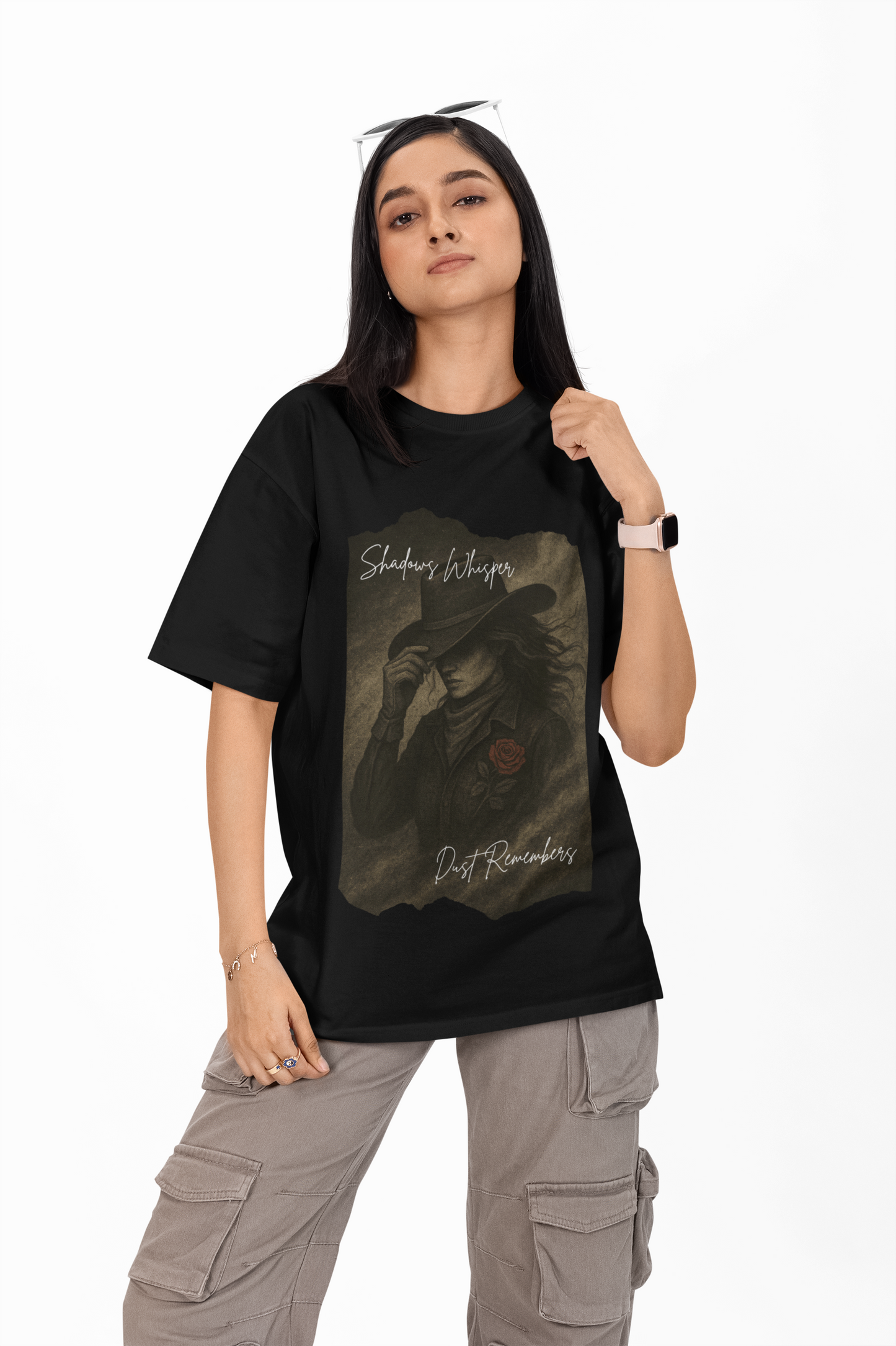Heavy Oversized Veil of Dust T-Shirt – Shadows Whisper, Dust Remembers