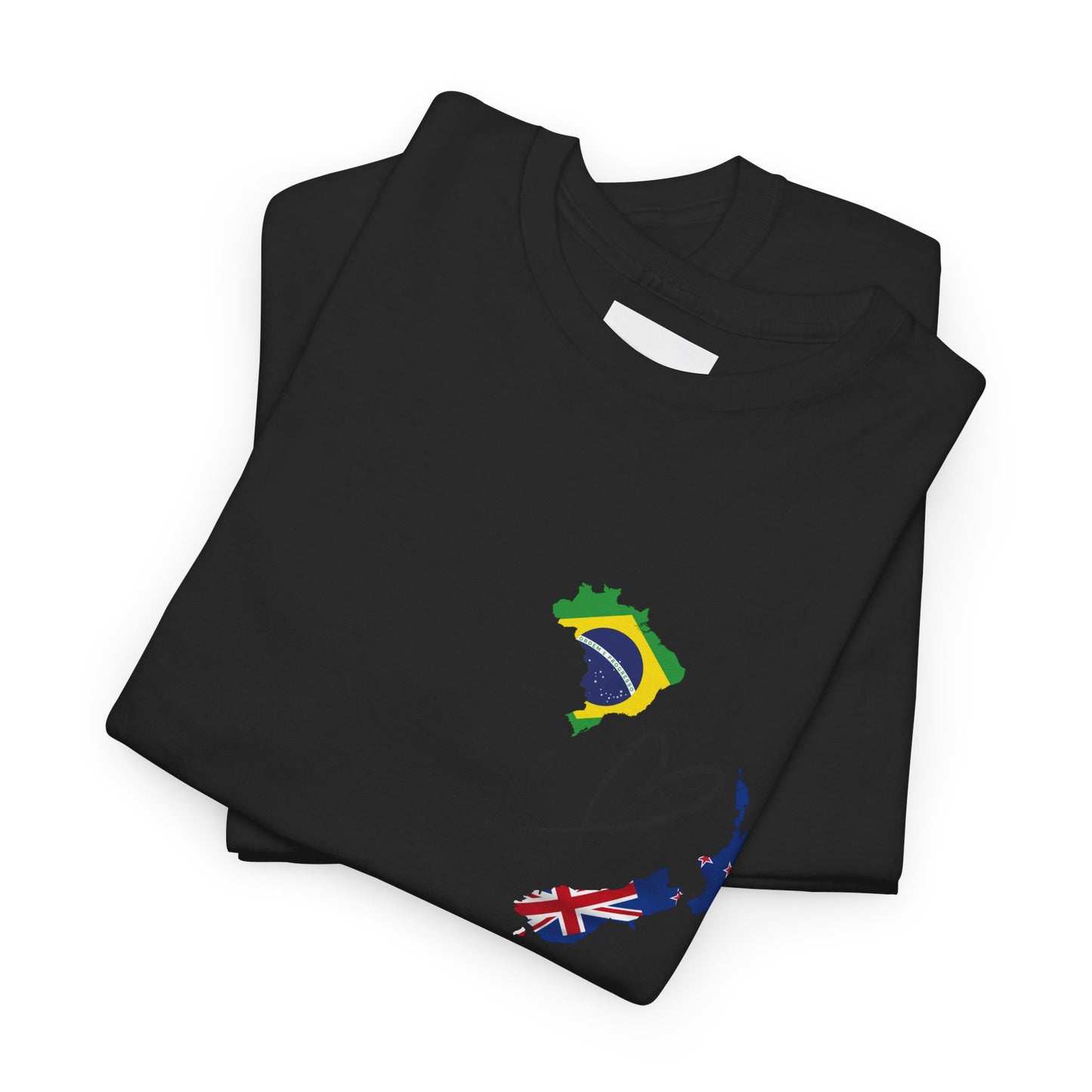 Cozy Unisex Cotton Tee with Brasil & NZ Map Design