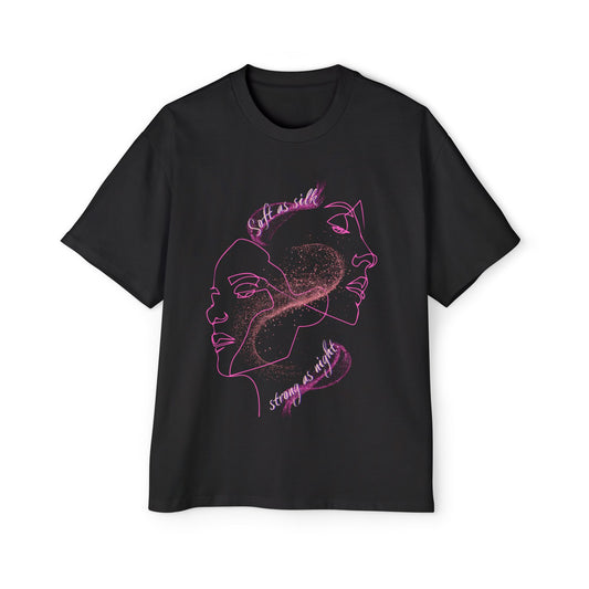 Soft as Silk, Strong as Night – Minimalist Dual Face Oversized Tee