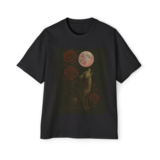 Oversized Moonlit Howl T-Shirt – Echoes Beneath a Silver Moon