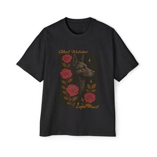 Oversized Midnight Guardian T-Shirt – Silent Watcher, Loyal Heart