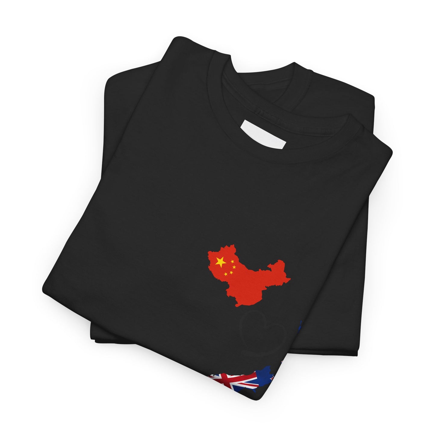 Cozy Unisex Cotton Tee with China & NZ Map Design