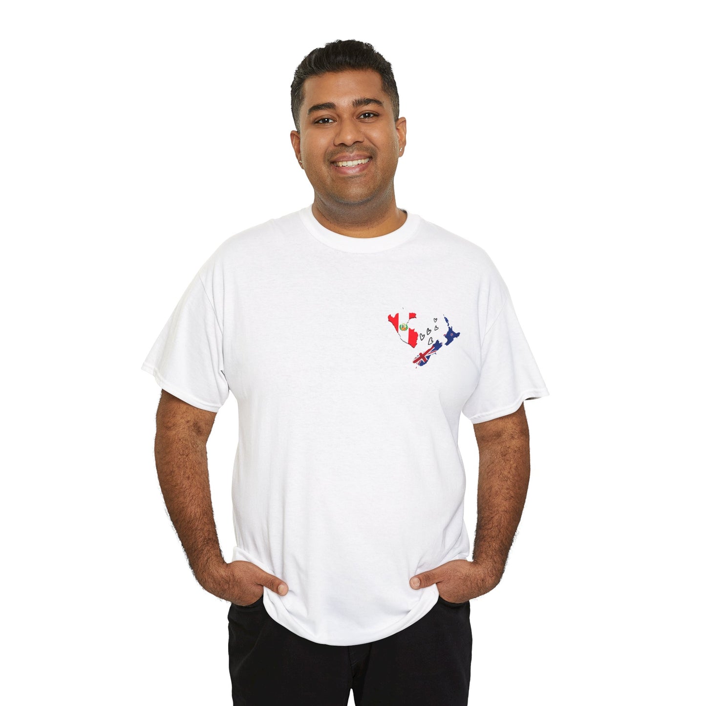 Cozy Unisex Cotton Tee with Peru & NZ Map Design