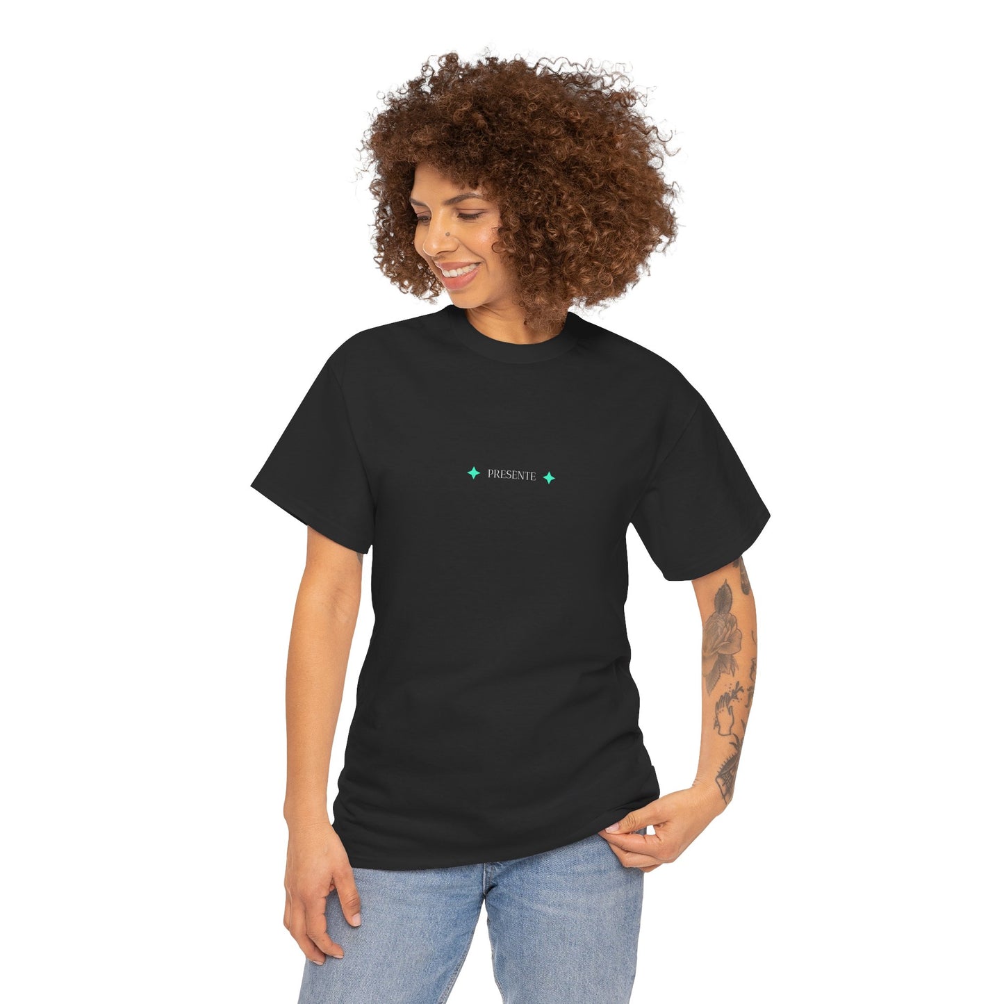 Unisex Heavy Cotton Tee - 'Presente' Minimalist Design T-Shirt