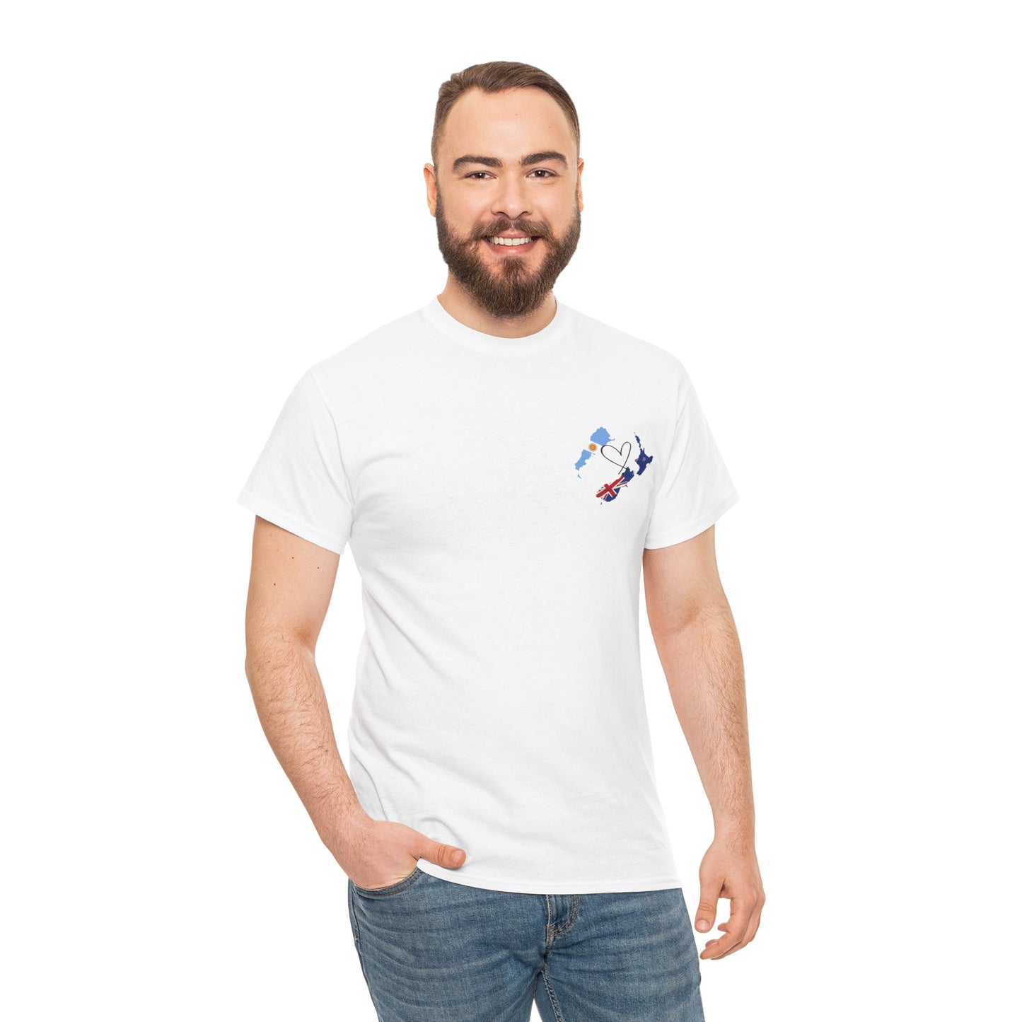 Cozy Unisex Cotton Tee with Argentina & NZ Map Design