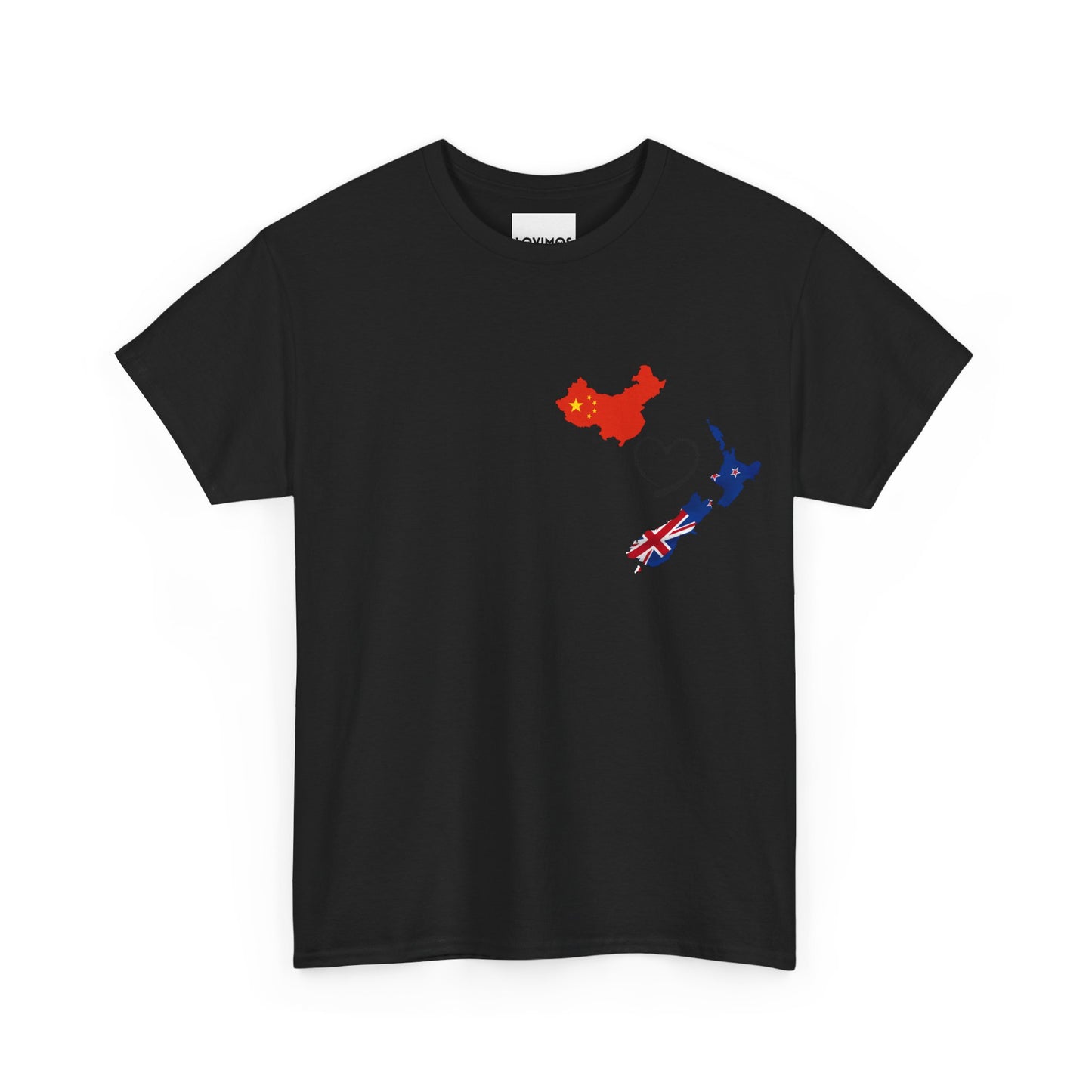 Cozy Unisex Cotton Tee with China & NZ Map Design