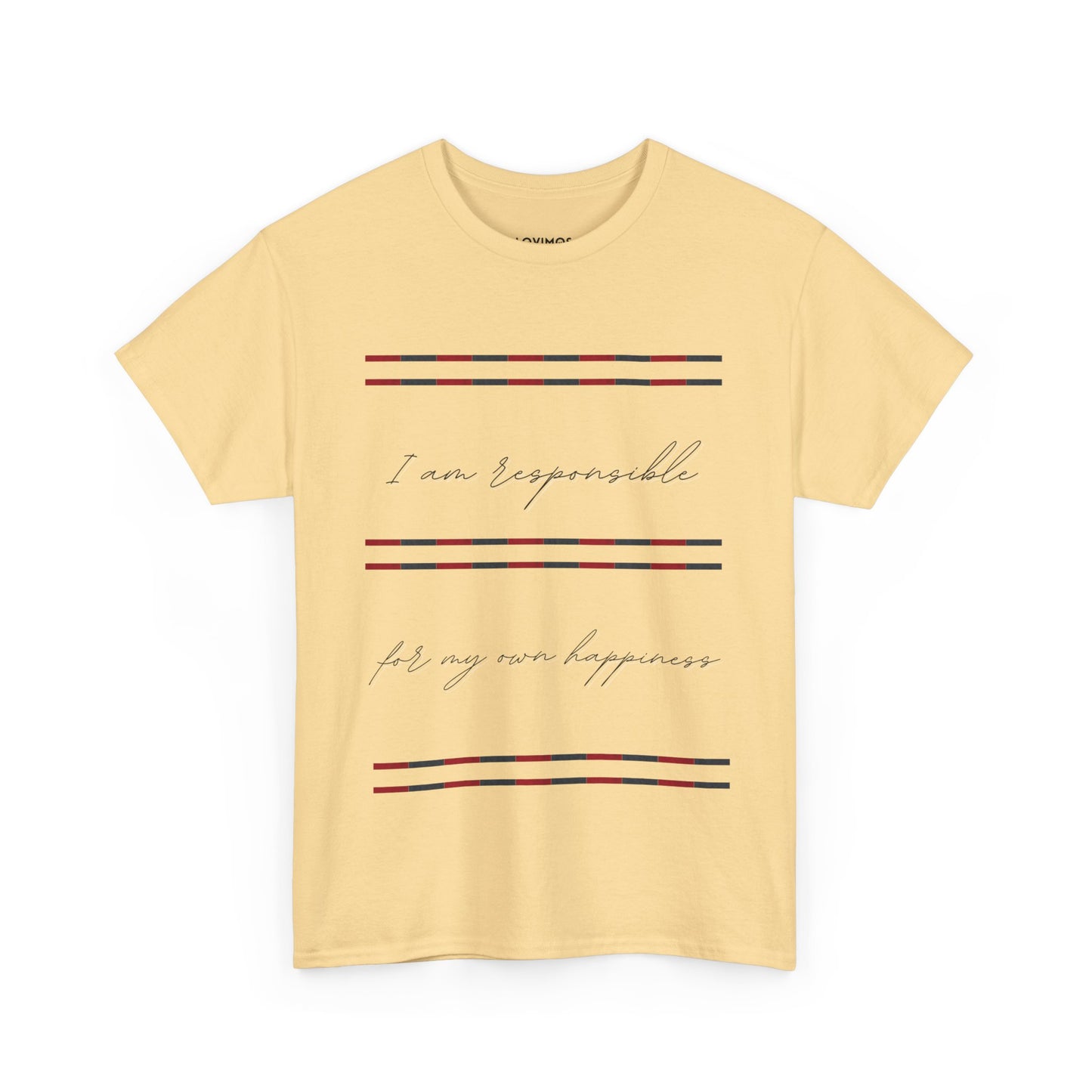 Inspirational Unisex Heavy Cotton Tee - "I Am Responsible for My Own Happiness"