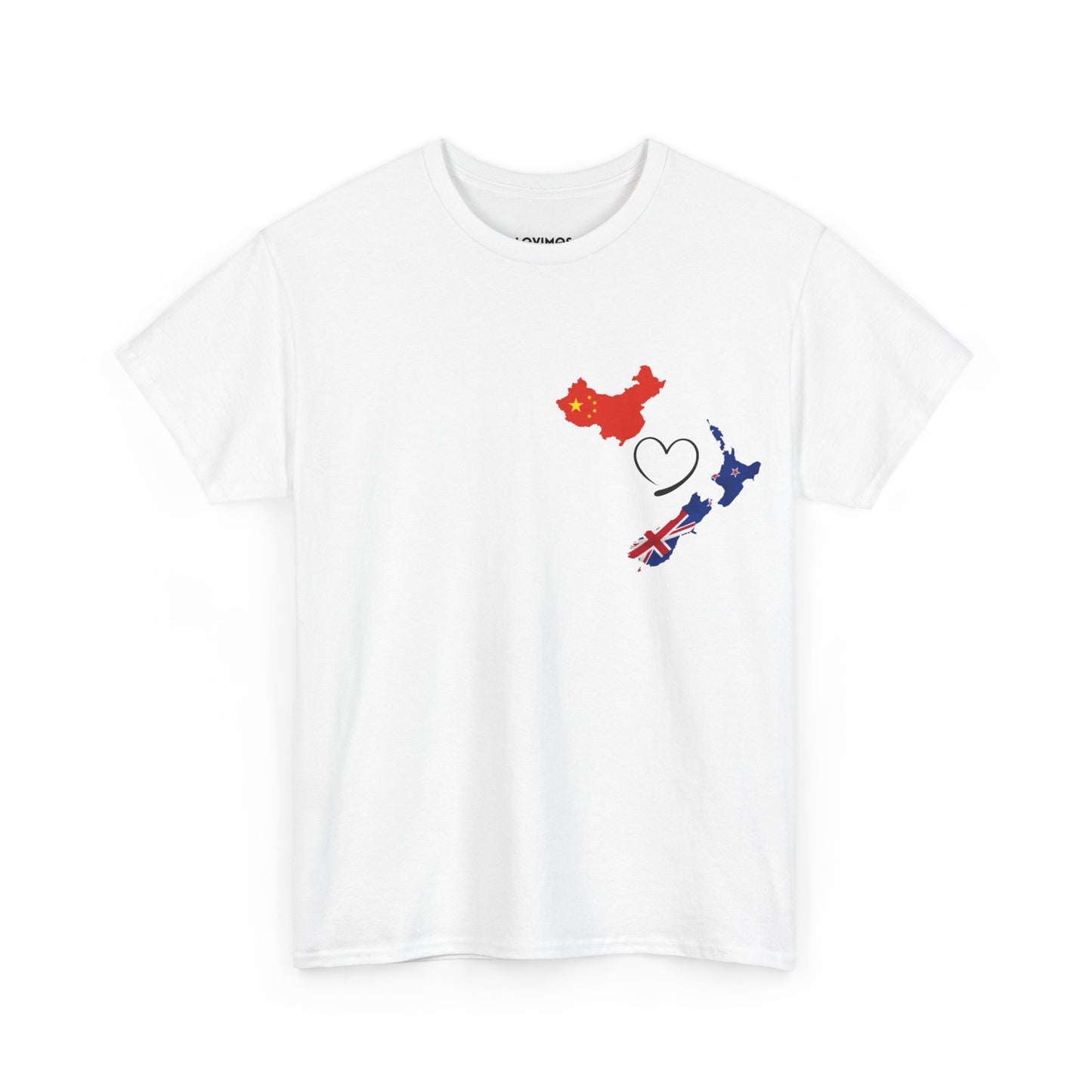 Cozy Unisex Cotton Tee with China & NZ Map Design