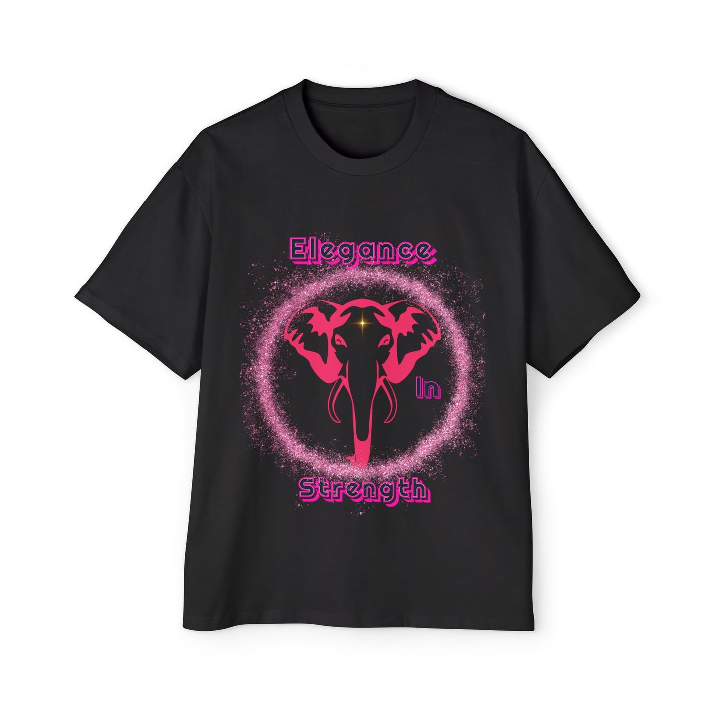 ✨ Elegance in Strength – Minimalist Elephant Oversized Tee for Women