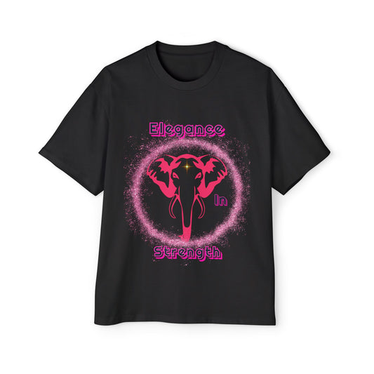 ✨ Elegance in Strength – Minimalist Elephant Oversized Tee for Women