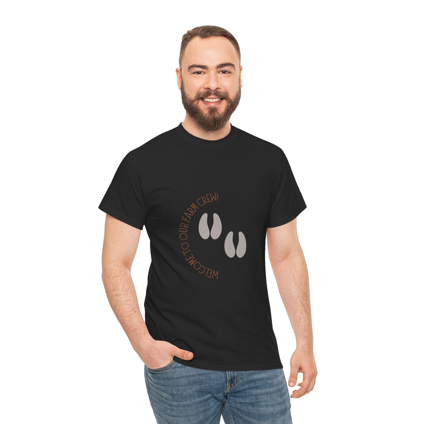 Unisex Heavy Cotton Tee - "Welcome to our crew" Graphic Shirt