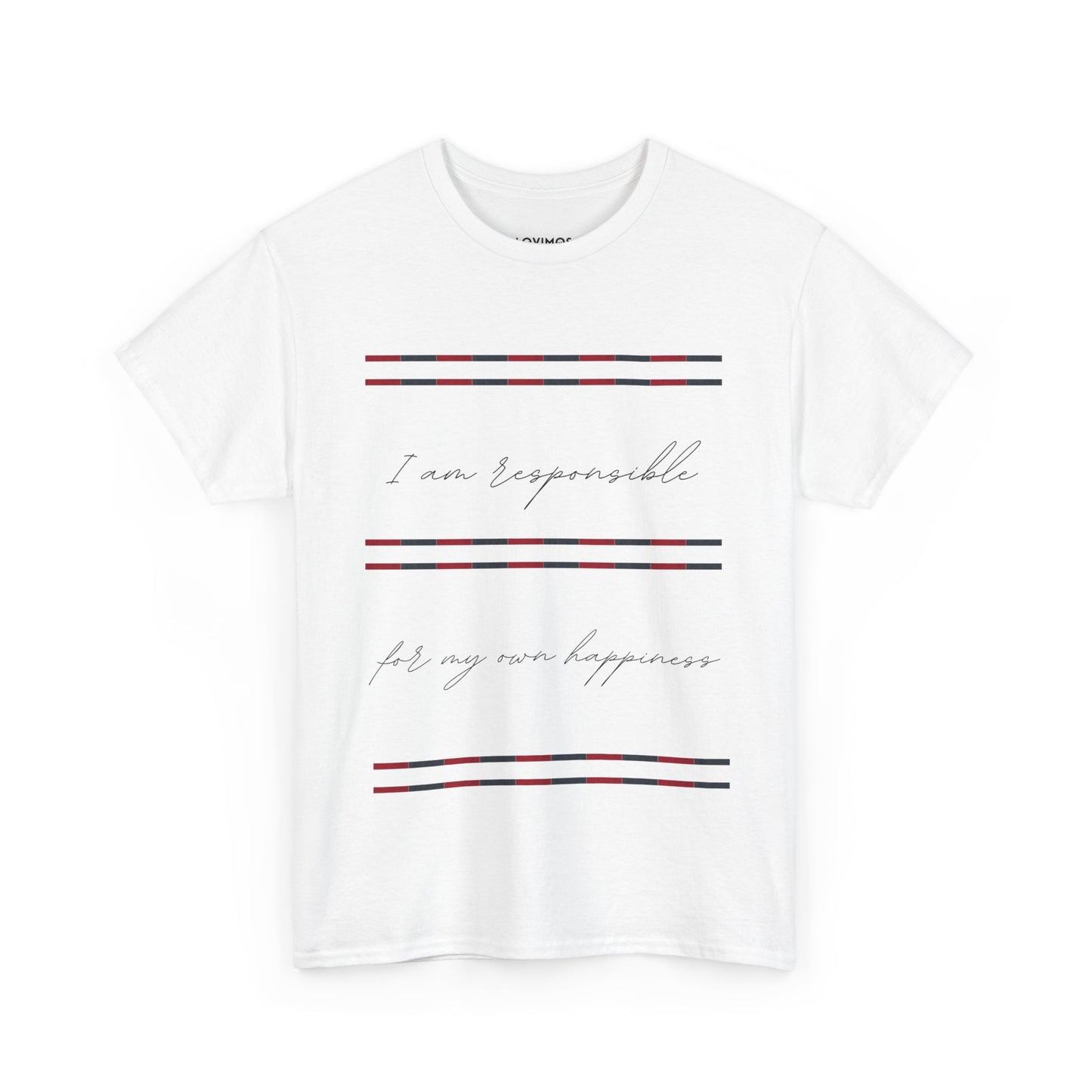 Inspirational Unisex Heavy Cotton Tee - "I Am Responsible for My Own Happiness"