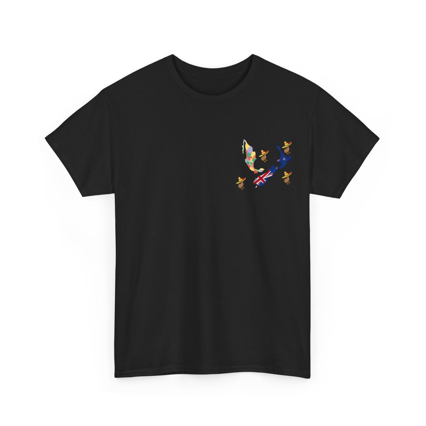 Cozy Unisex Cotton Tee with Mexico & NZ Map Design