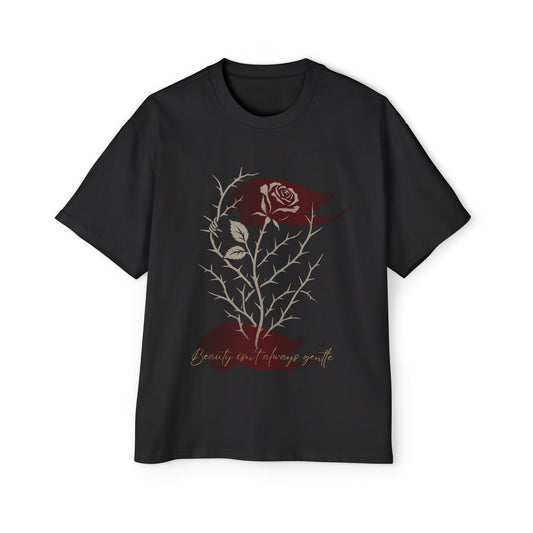 Whisper in the Thorns – Artistic Black Oversized Graphic Tee