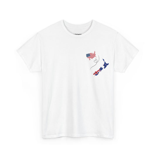 Unisex Cotton Tee with USA & New Zealand