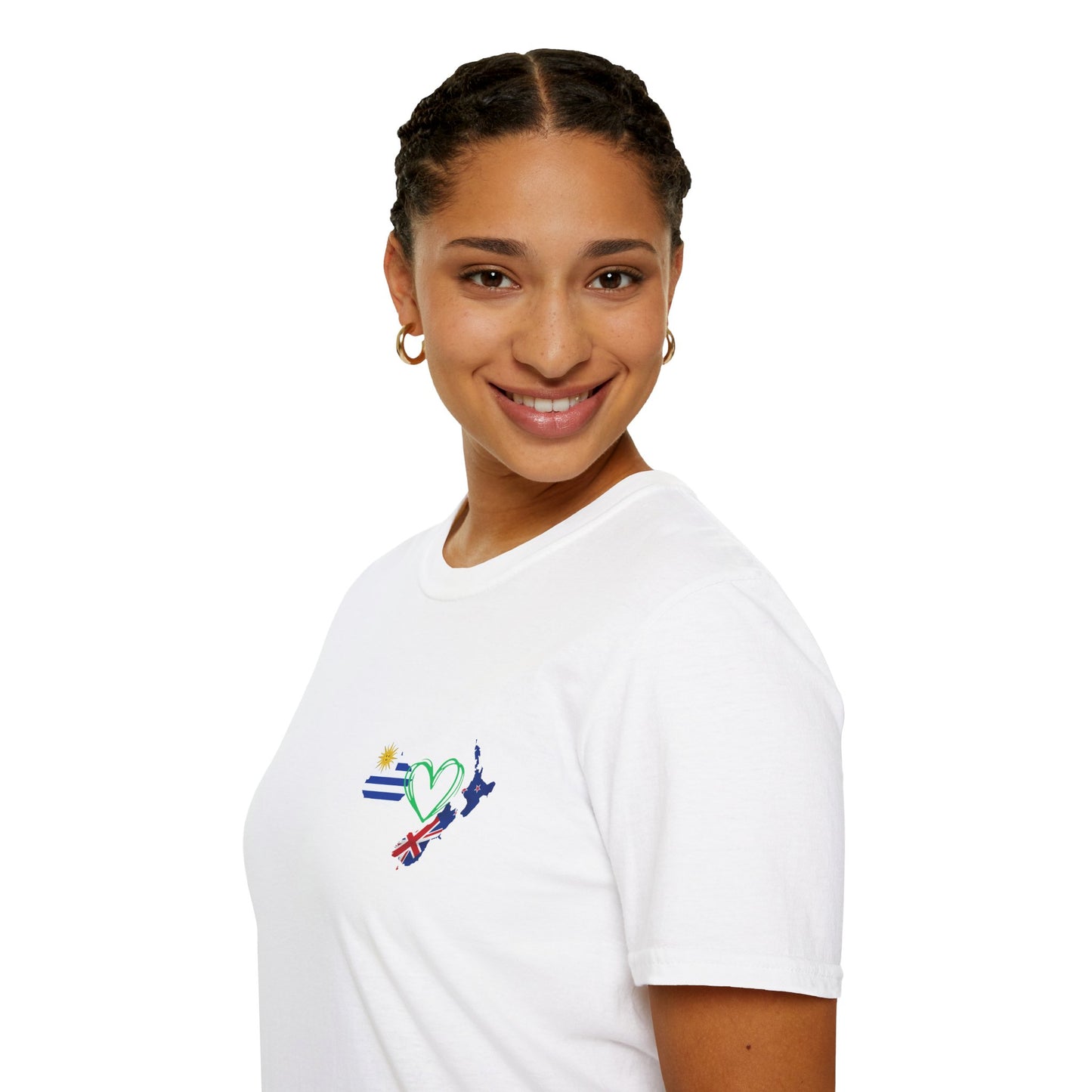 Cozy Unisex Cotton Tee with Uruguay & NZ Map Design