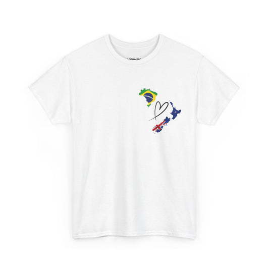 Cozy Unisex Cotton Tee with Brasil & NZ Map Design