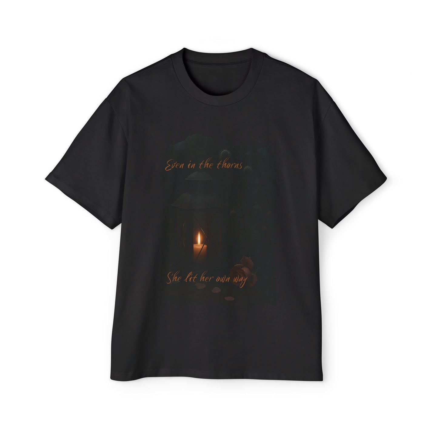 Lantern & Thistle – Oversized Graphic Tee in Black