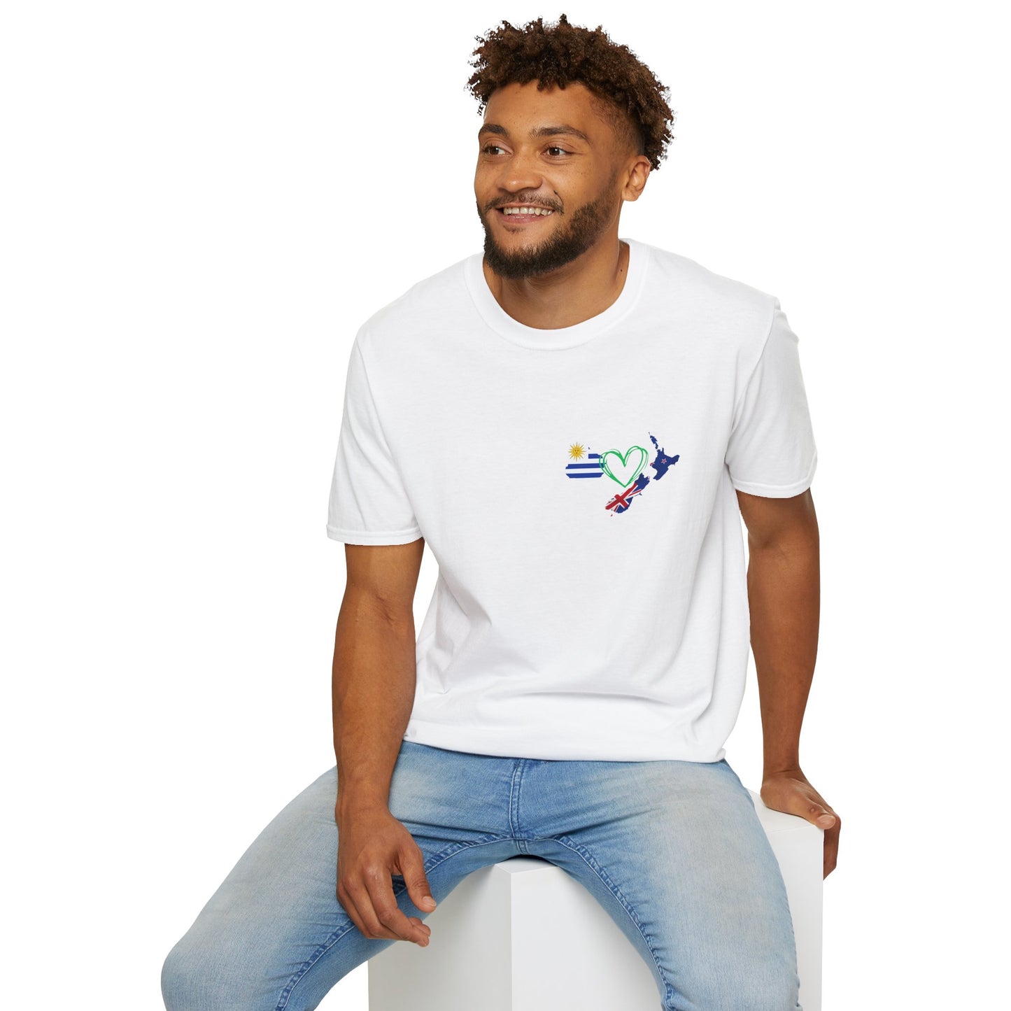 Cozy Unisex Cotton Tee with Uruguay & NZ Map Design
