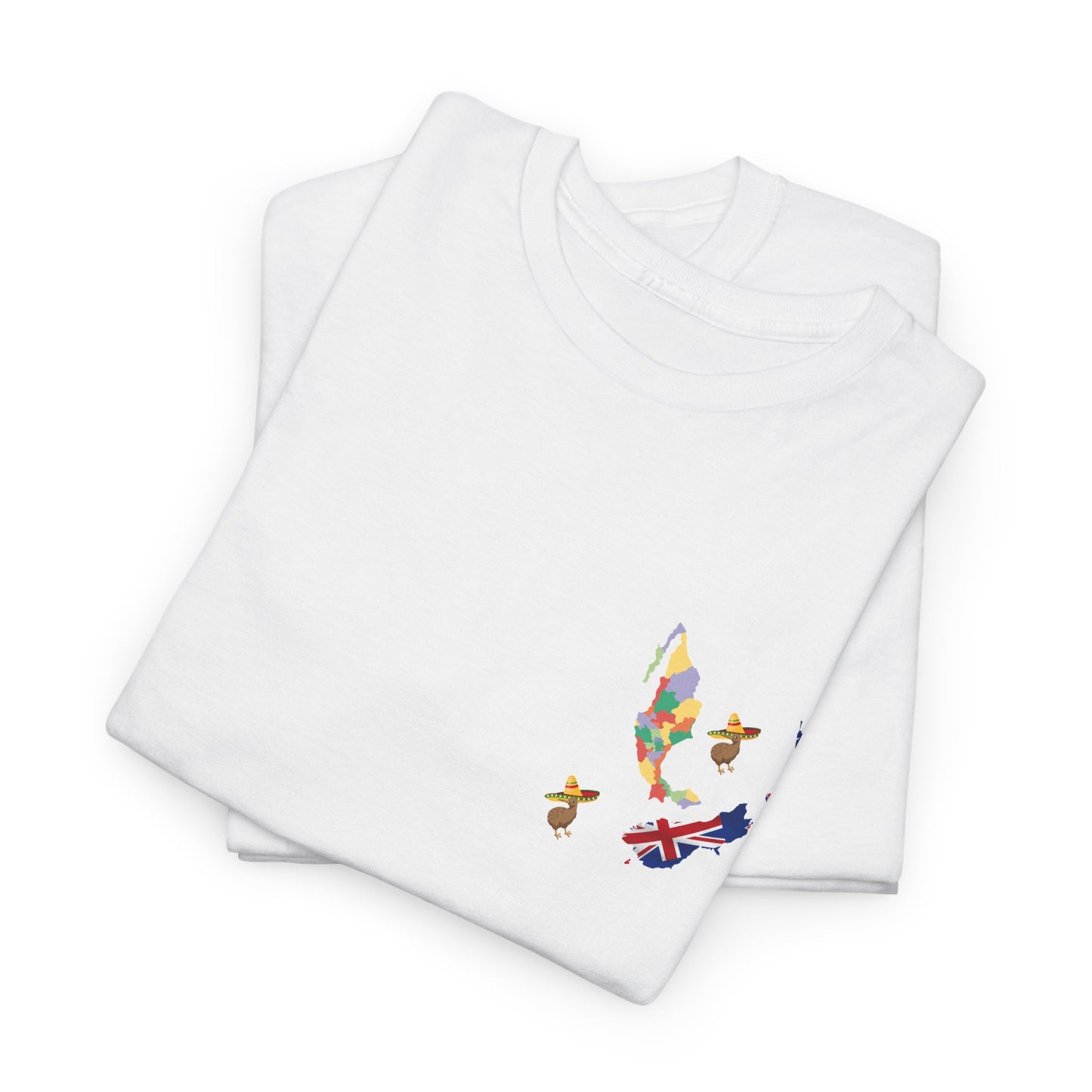 Cozy Unisex Cotton Tee with Mexico & NZ Map Design